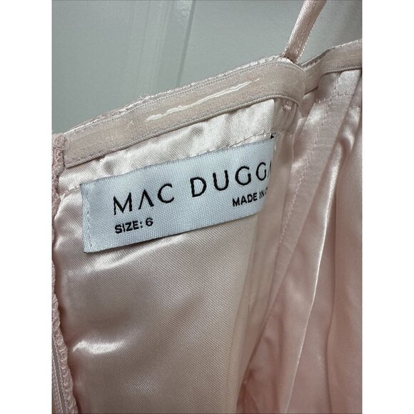 Mac Duggal Size 6 Pink 68096 Beaded Strapless Ruffle High Low Gown Dress New - Picture 9 of 11